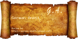 German Anett névjegykártya