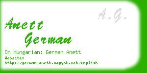 anett german business card
